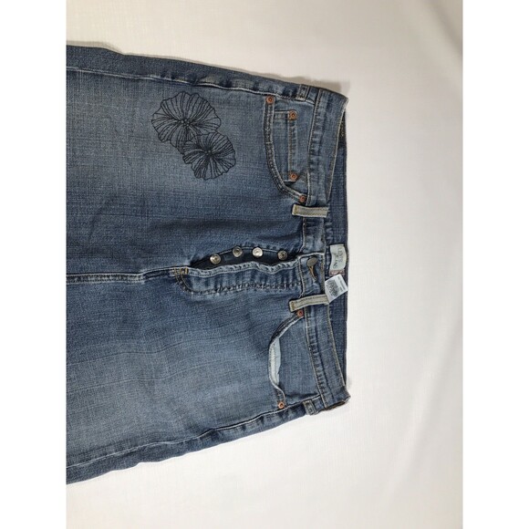 VTG Levi's Denim Skirt Womens Size 14 Button Fly A-Line Pockets 90s Y2K - Picture 4 of 8